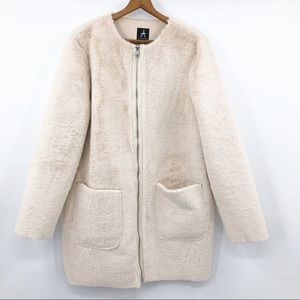 Atmosphere faux fur longline coat jacket zip up